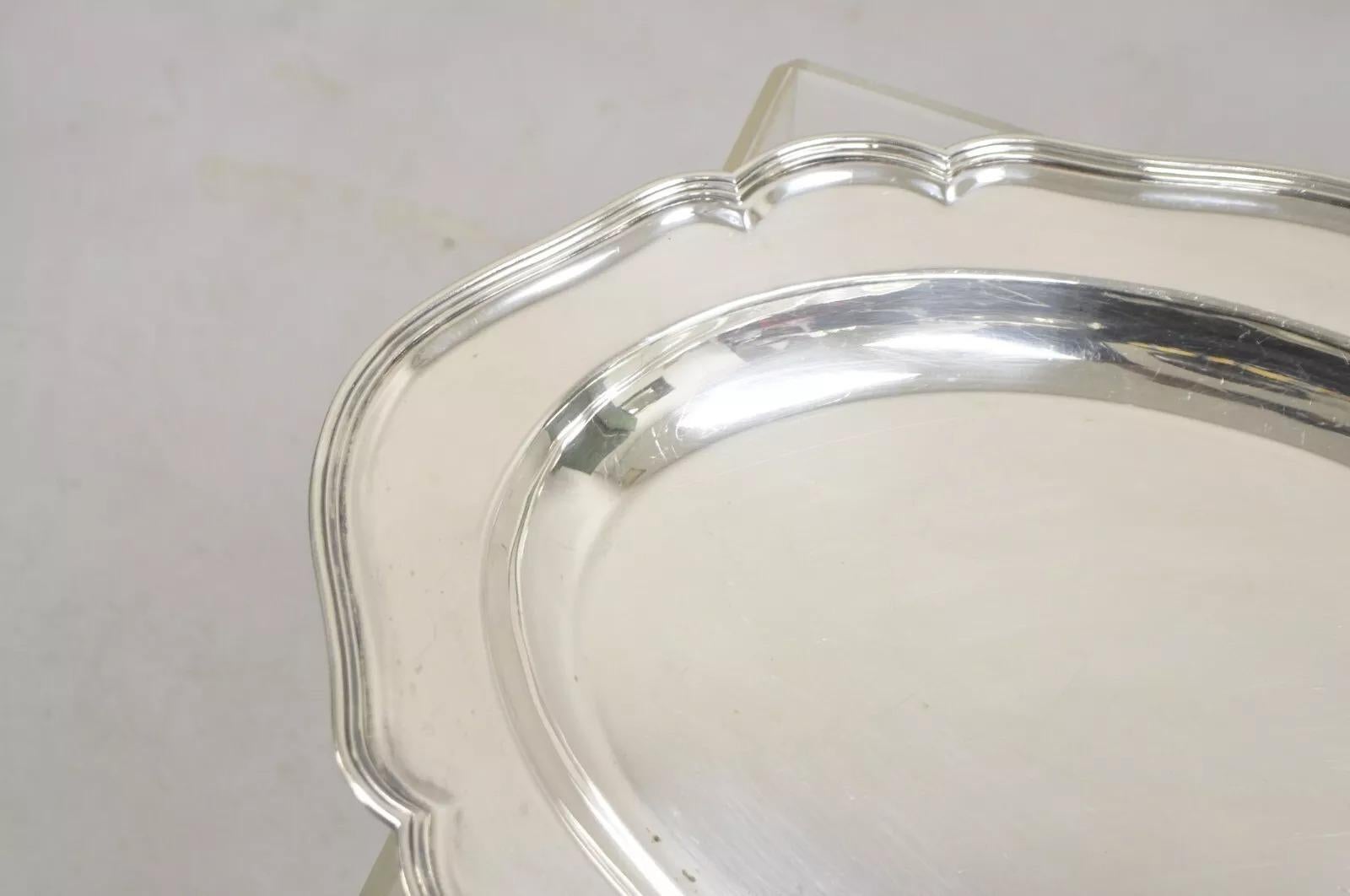 Bandeja ovalada de servir con baño de plata de la época eduardiana inglesa Wyler NY Desconocido en venta