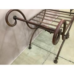 Vintage X Form Cast Iron Painted Bench