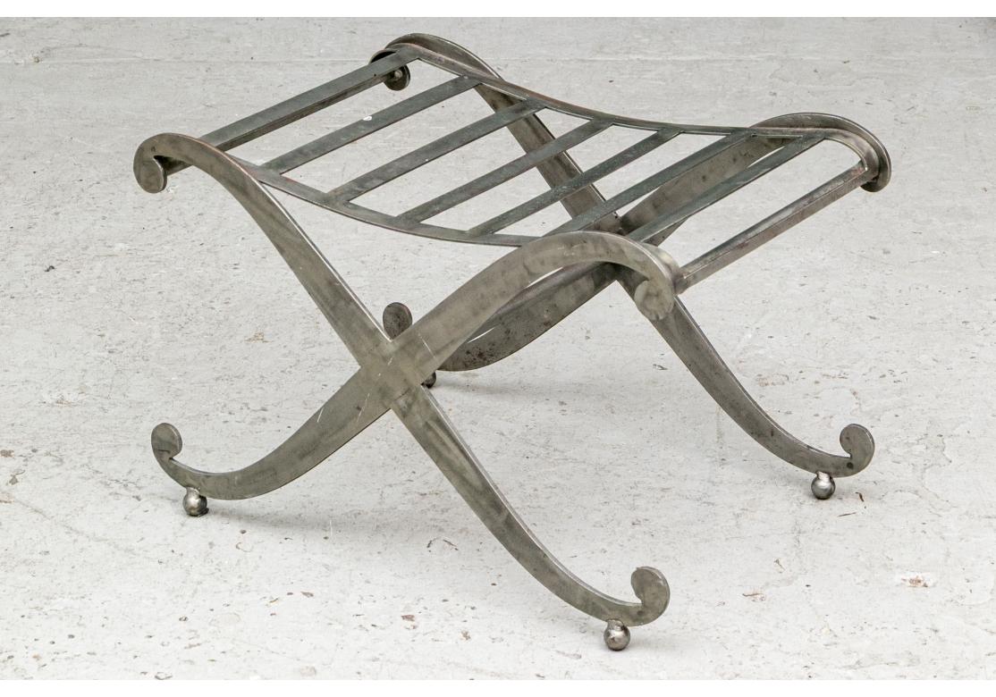 Vintage X Form Steel Bench For Sale 2