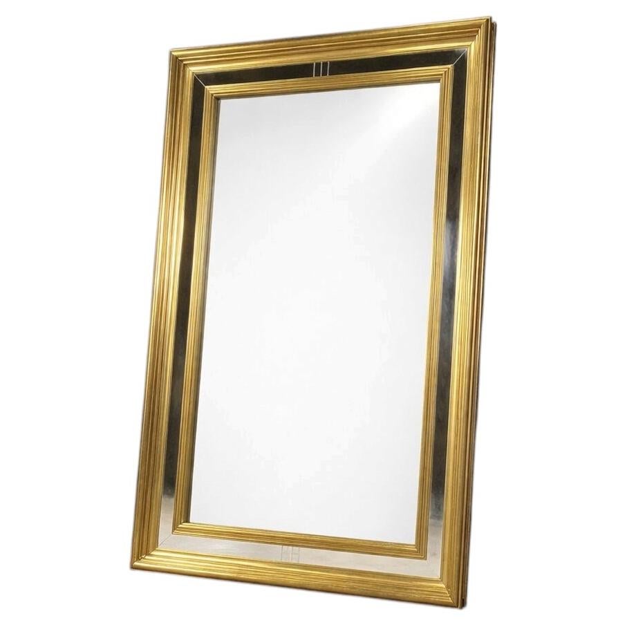 Specchio d'epoca in legno dorato xl, anni '70