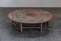 Vintage XL Metal Coffee Table From France, Circa 1920