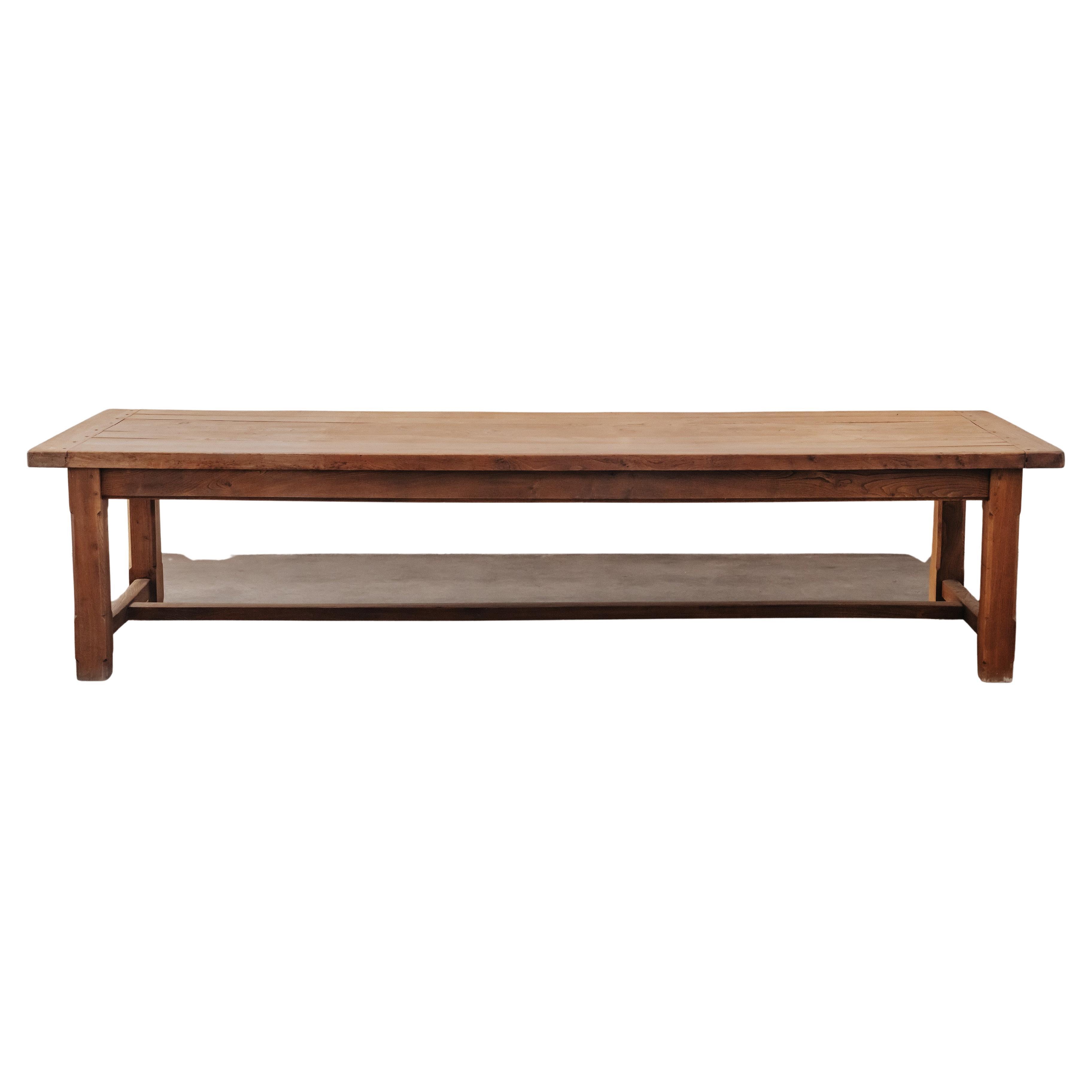 Vintage XL Oak Farm Table From France, Circa 1940