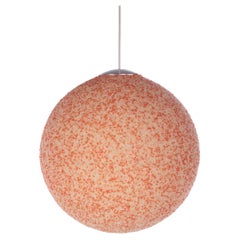 Vintage XL Orange Sugar Ball Hanging Lamp, 1960s