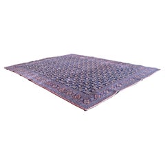 XL Persischer Teppich 10' x 14' Pfirsichblauer Wollteppich Mid-Century Modern