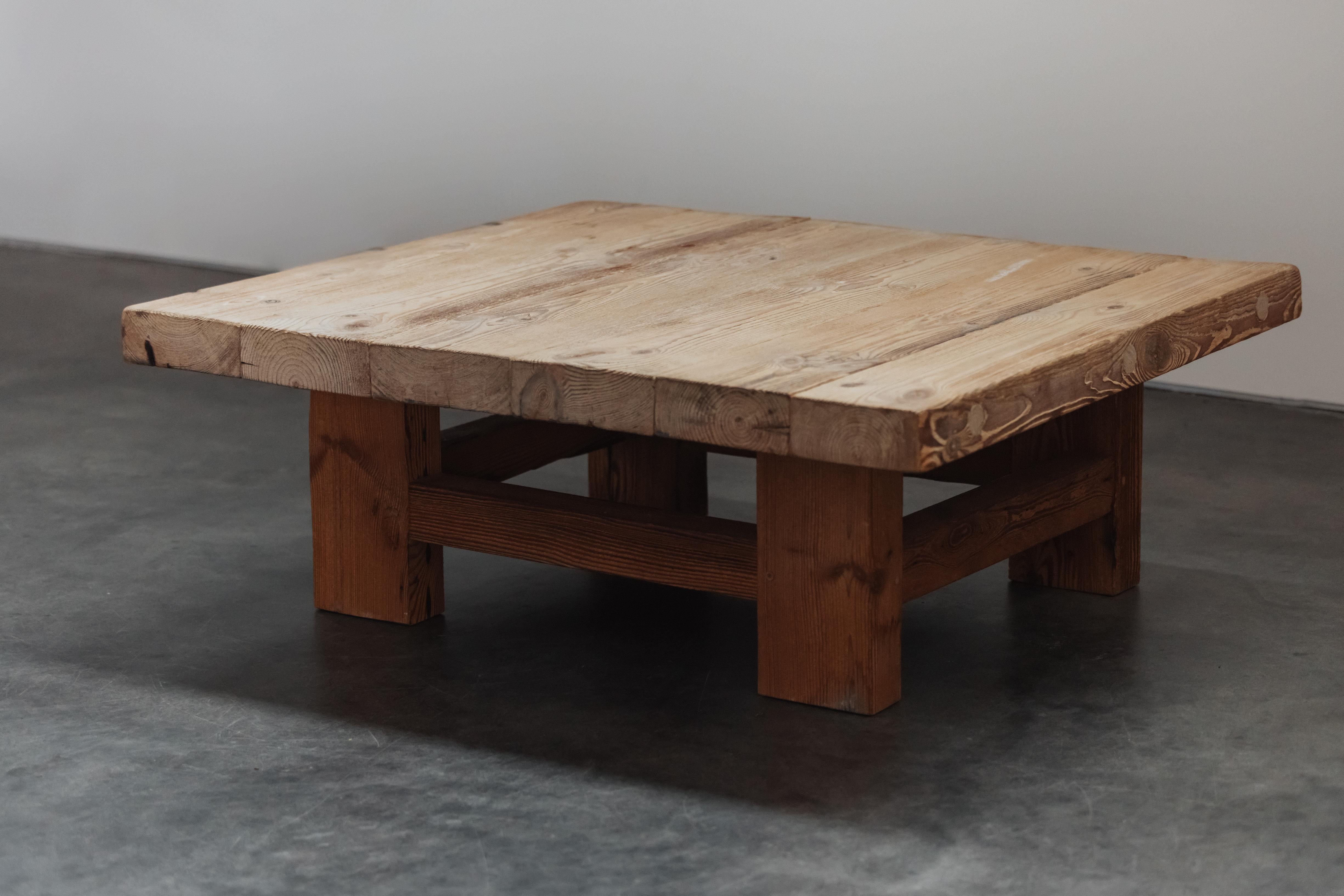 European Vintage XL Pine Coffee Table From Denmark, Circa 1960