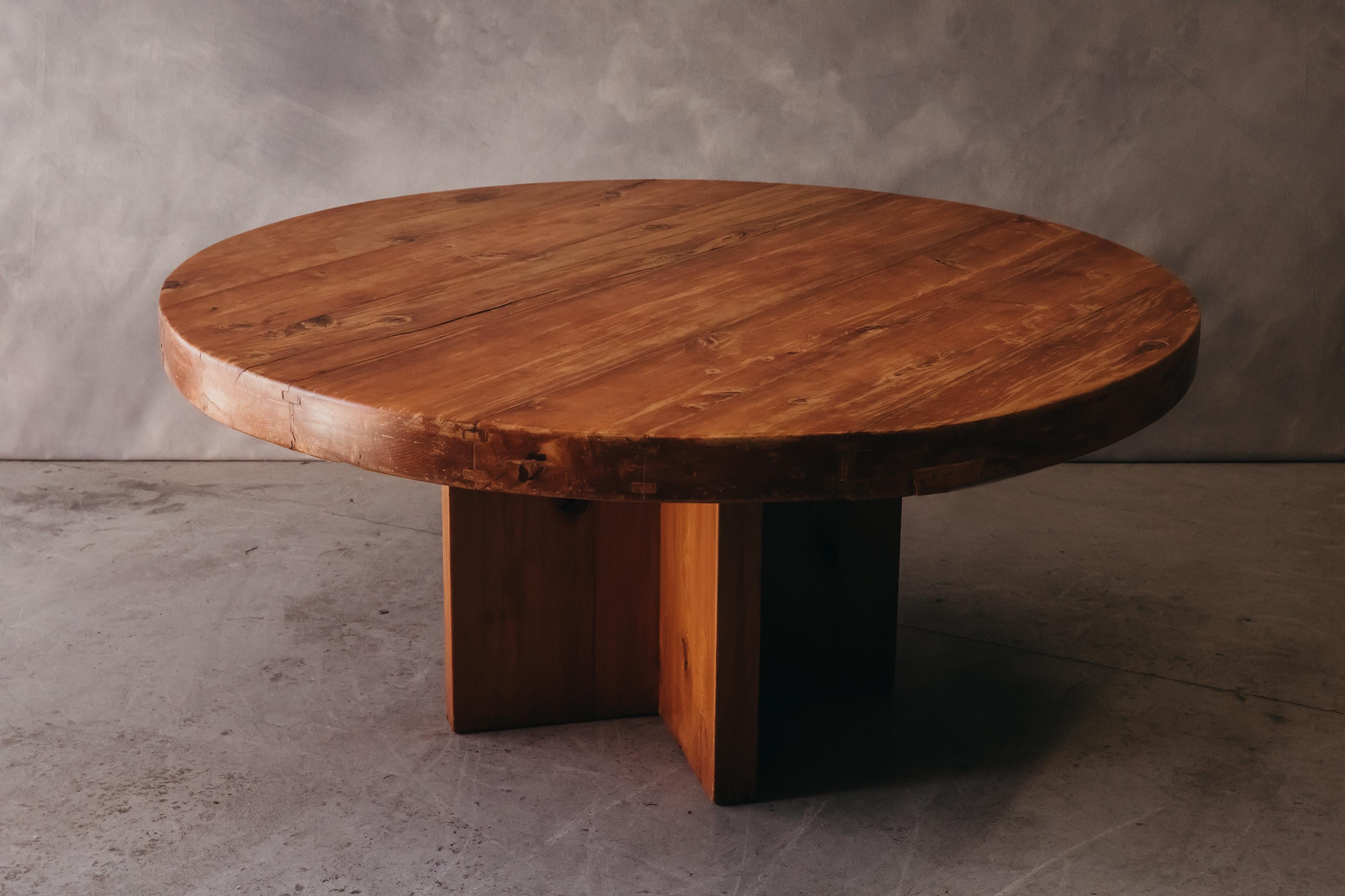 African Vintage Xl Pine Dining Table from France, circa 1960 For Sale