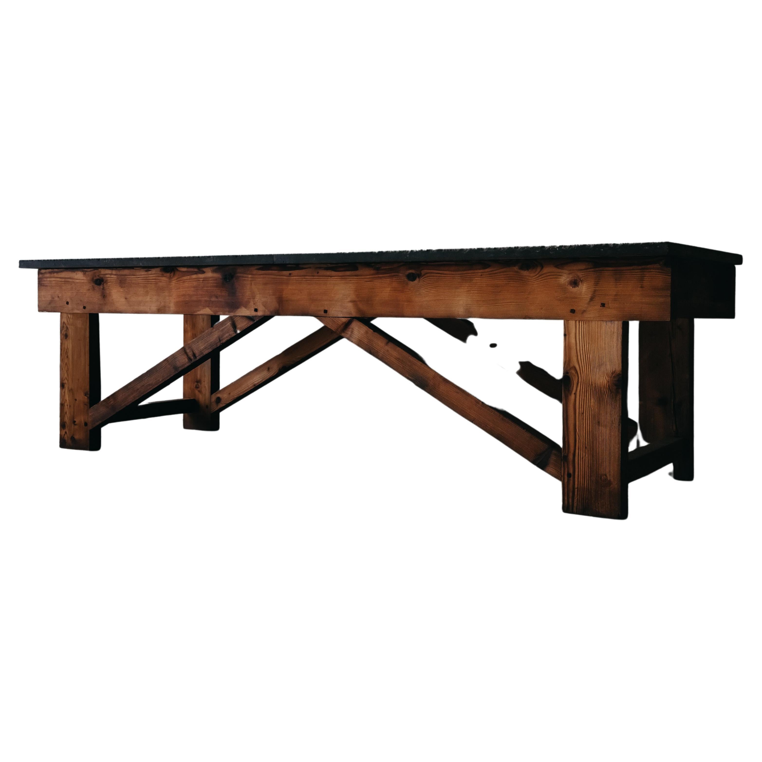 Vintage Xl Stone Console Table from France, circa 1940 For Sale
