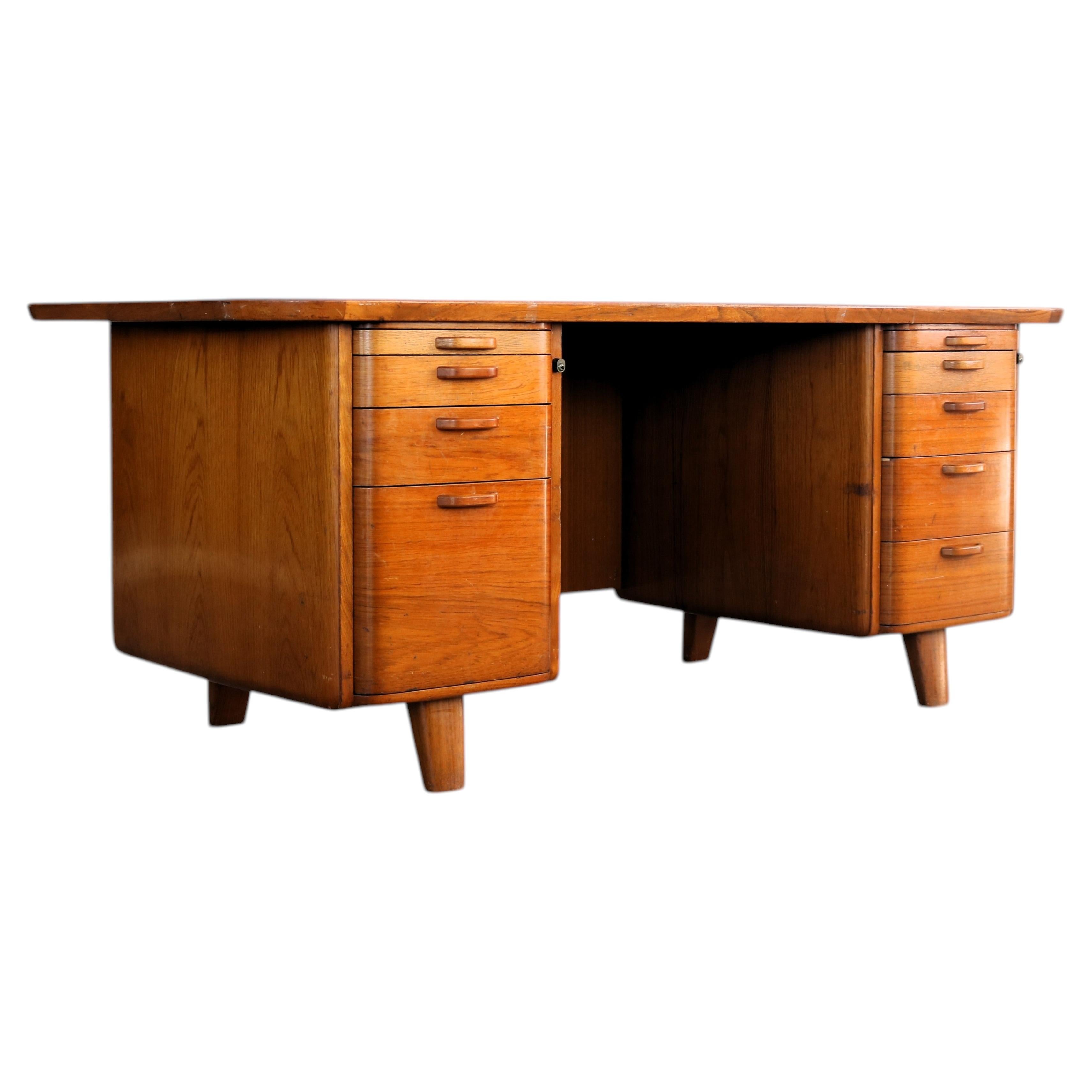 Vintage XL Desk by Gunnar Ericsson, Teak Wood, Swedish Design, 1960s For Sale
