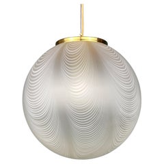 Vintage XL Swirl Murano Glass Pendant Lamp, Italy, 1970s