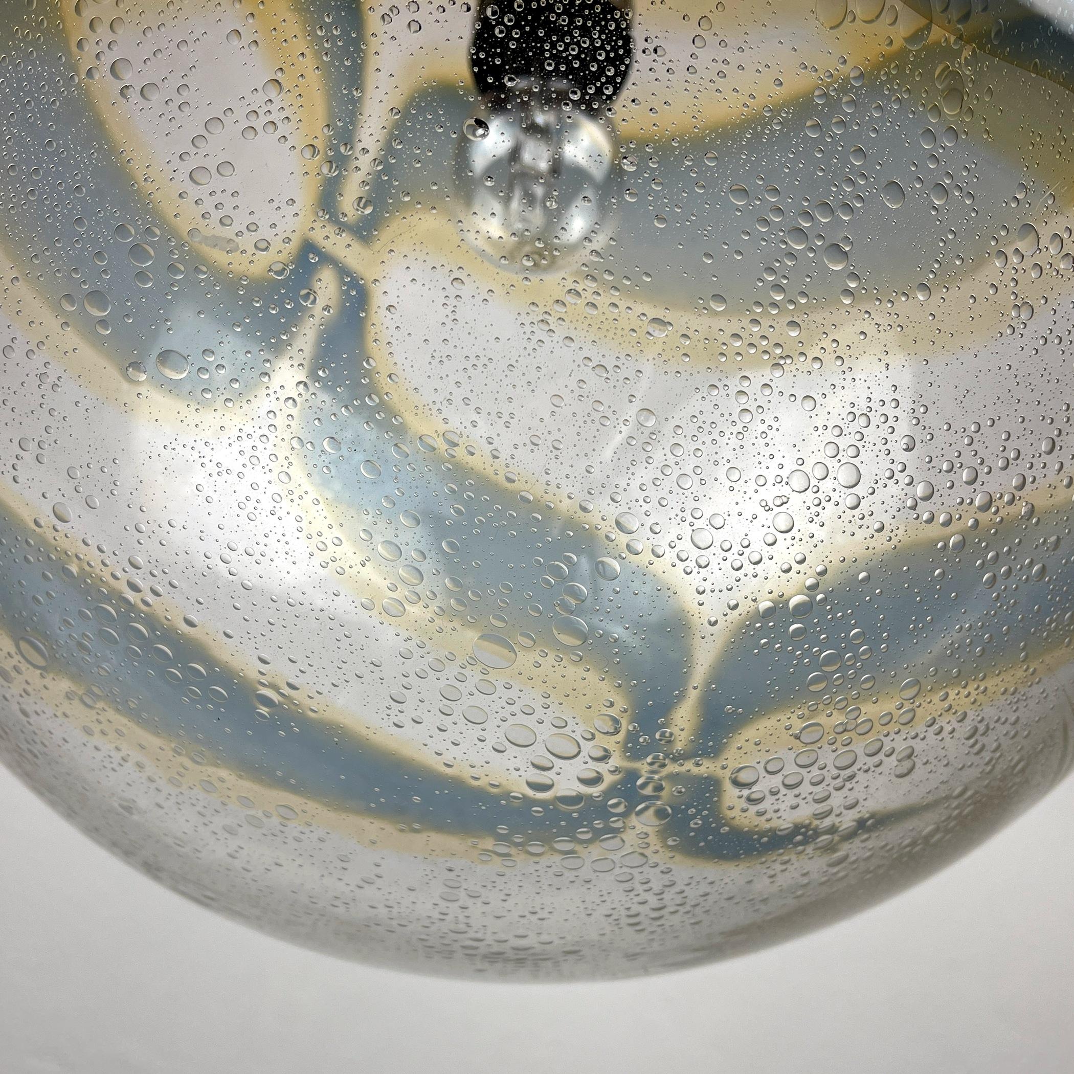 Vintage Xl Swirled Murano Glass Pendant Lamp by Vistosi Italy, 1970s For Sale 7