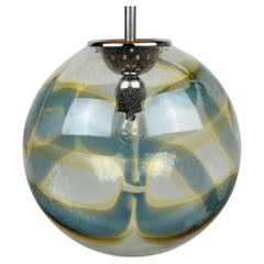 Vintage Xl Swirled Murano Glass Pendant Lamp by Vistosi Italy, 1970s