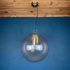 Lampe à suspension vintage XL tourbillonnée en verre de Murano La Murrina Italie 1970