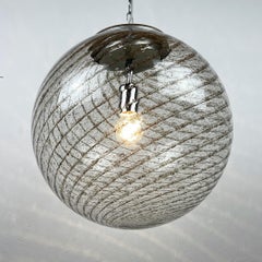 Vintage Xl Swirled Murano Glass Pendant Lamp La Murrina, Italy, 1970s