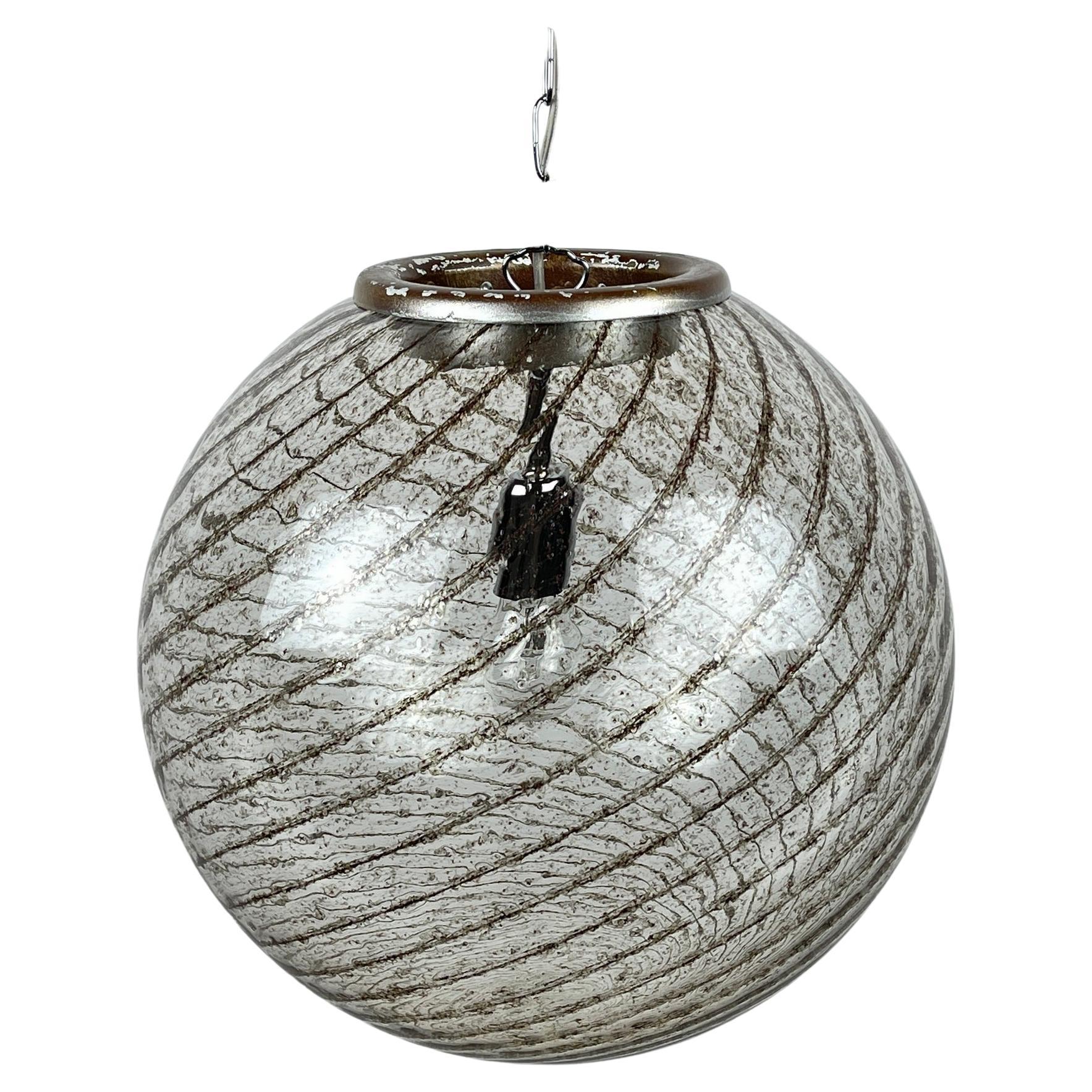 Vintage Xl Swirled Murano Glass Pendant Lamp La Murrina, Italy, 1970s For Sale