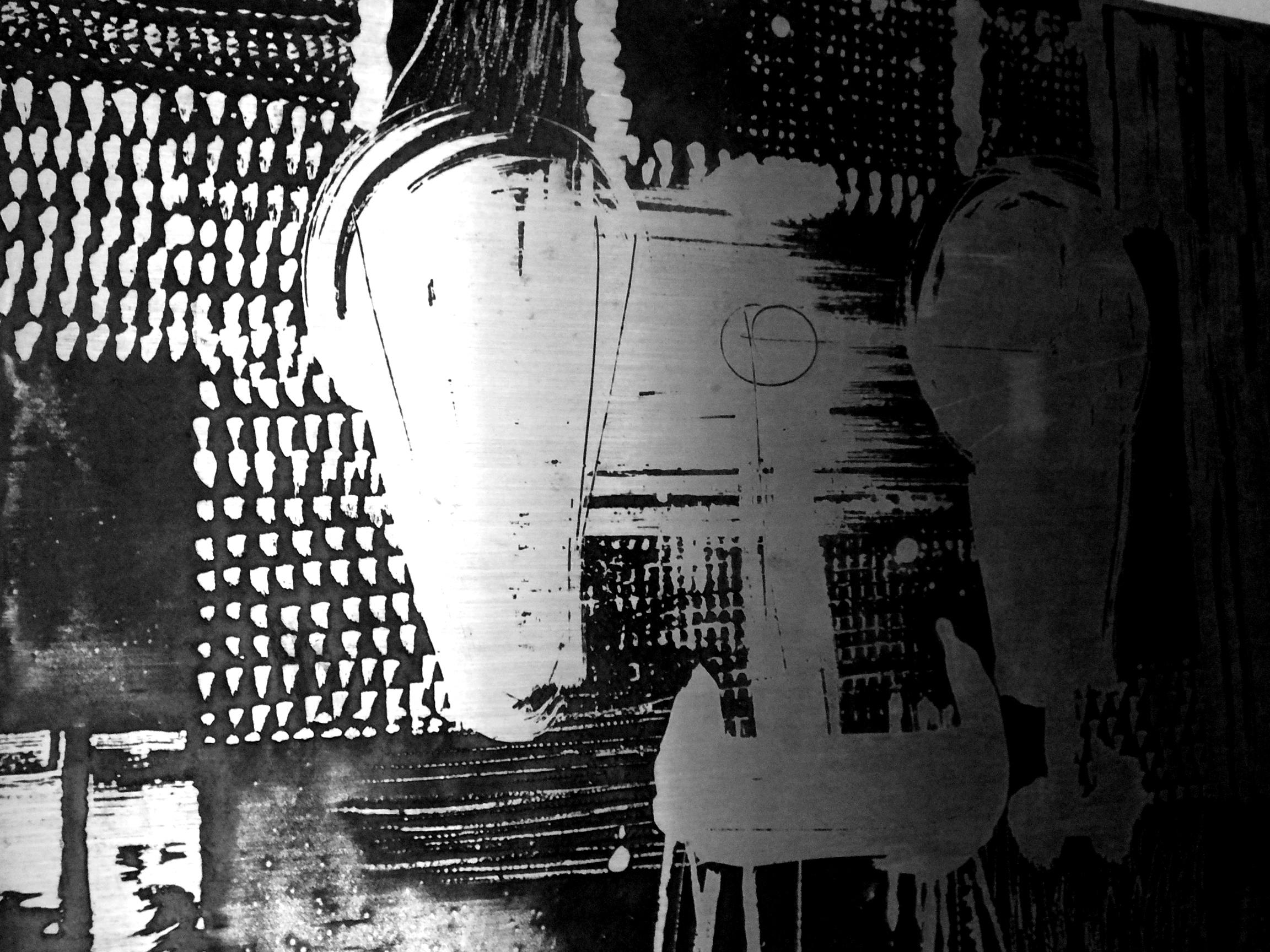 Vintage XL Wall Panel Zinc Np2 Patuzzi Nerone Garonetti Torino, 1975 For Sale 1