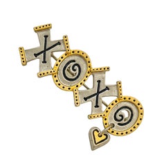 Vintage XOXO gold silver designer brooch