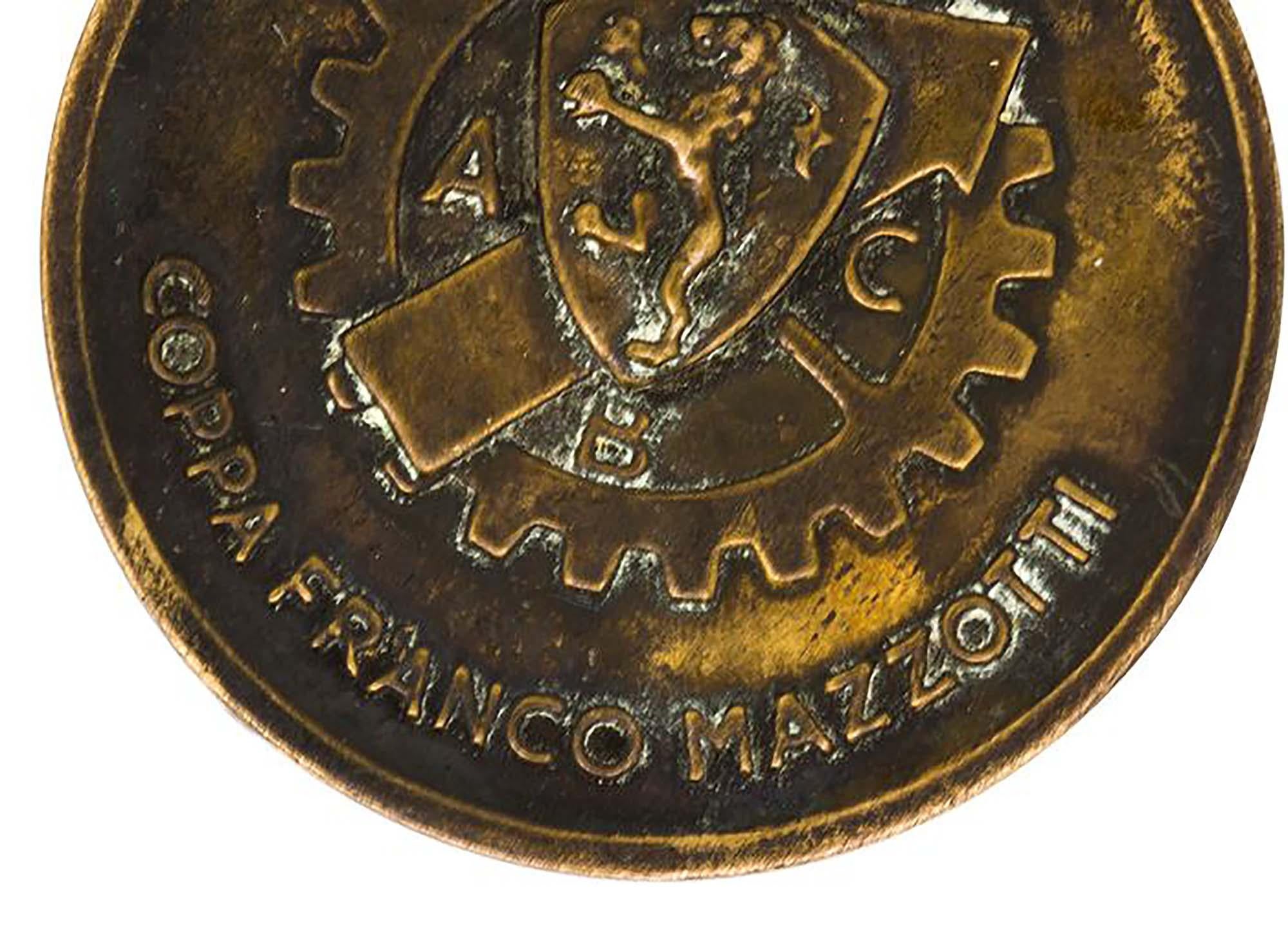 Mid-20th Century Vintage XVIII Mille Miglia Bronze Badge Medal Coin