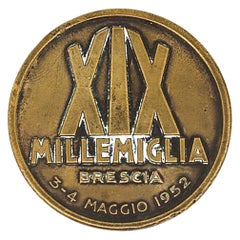 Vintage XVIII Mille Miglia Bronze Badge Medal Coin