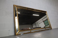 Vintage XXL facet cut luxury mirror with gilded frame by Deknudt, 1970's