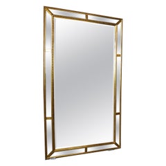 Vintage XXL facet cut luxury mirror with gilded frame by Deknudt, 1970's