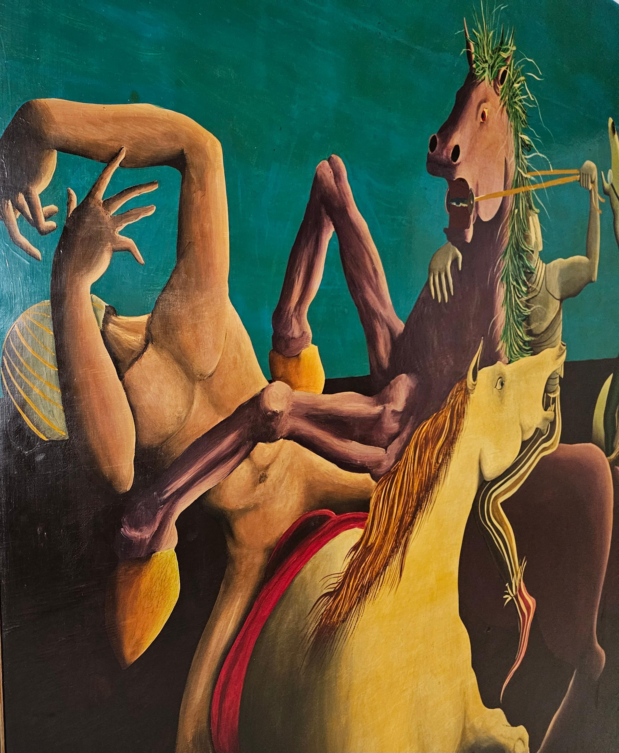 Vintage XXL Surealist oil-painting in the style of Salvador Dali, Italy, 1975 For Sale 1