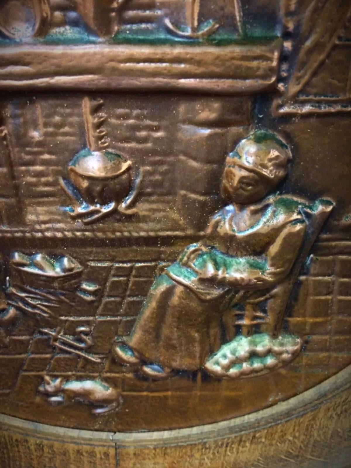 Plaque murale vintage du XXème siècle avec reliefs en cuivre par Sénécal - 2Y285 Bon état - En vente à Bordeaux, FR