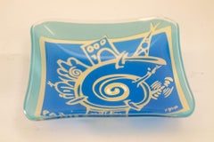 Vintage Y. Blayo Glass Catchall PARIS Stylized Architecture Monuments Memphys