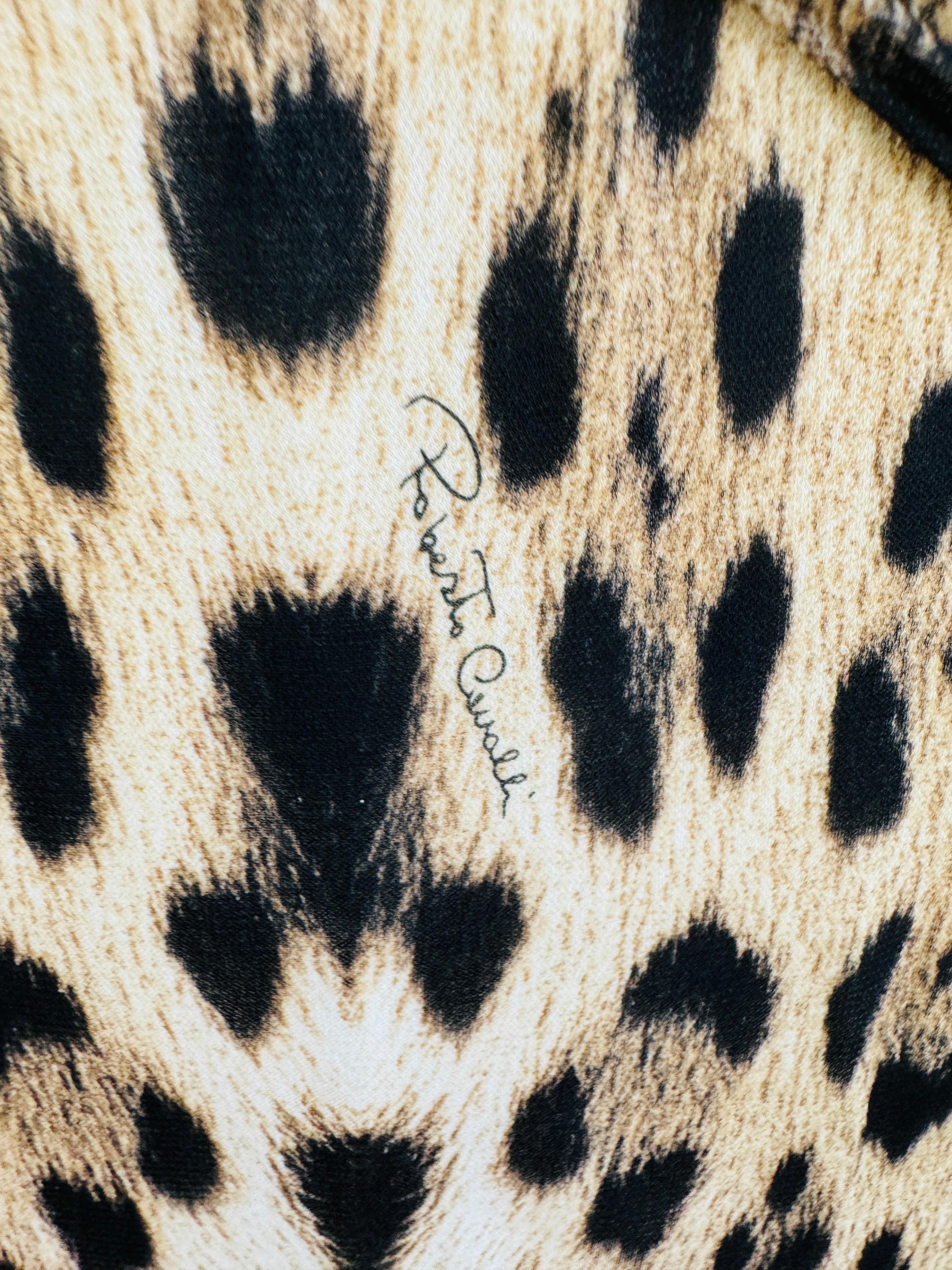Vintage By 2000 Roberto Cavalli Leopard Animal Print Halter Maxi Dress Gown 6