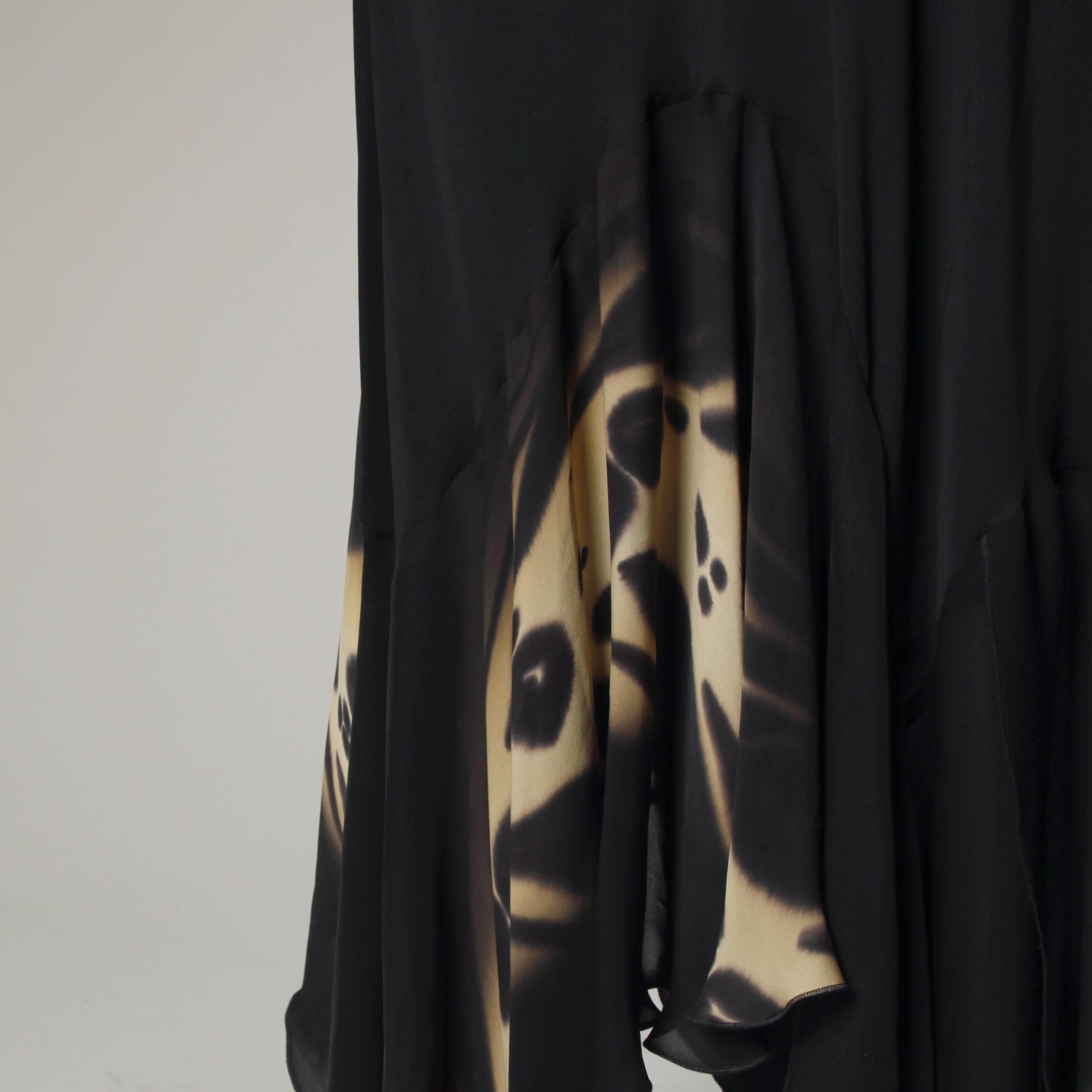 Vintage Y2K handbemaltes Vintage-Kleid aus Seide im Vintage-Stil mit Leopardenmuster im Angebot 2