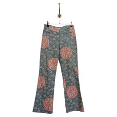 Vintage Y2k Low Rise Christian Dior by Galliano Floral Blossom pattern Jeans