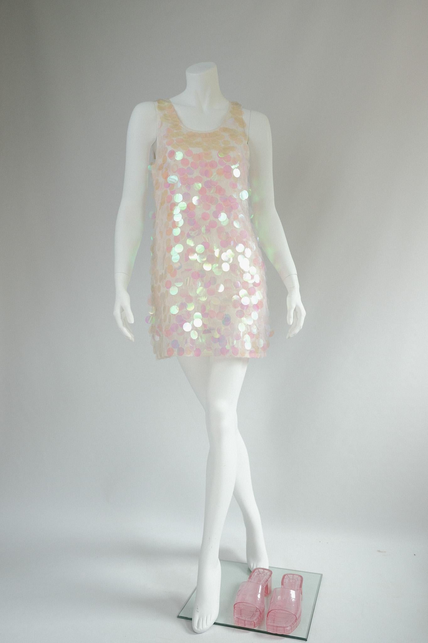 Women's or Men's Vintage y2K Miu Miu Sequined Mini shift Dress