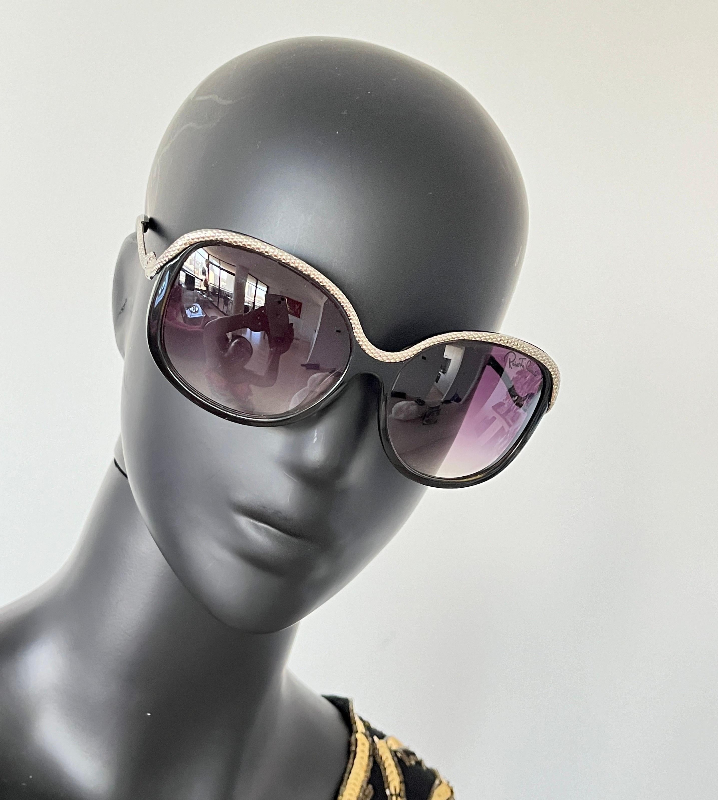 Women's Vintage Y2K ROBERTO CAVALLI designer oversized Snake sunglasses