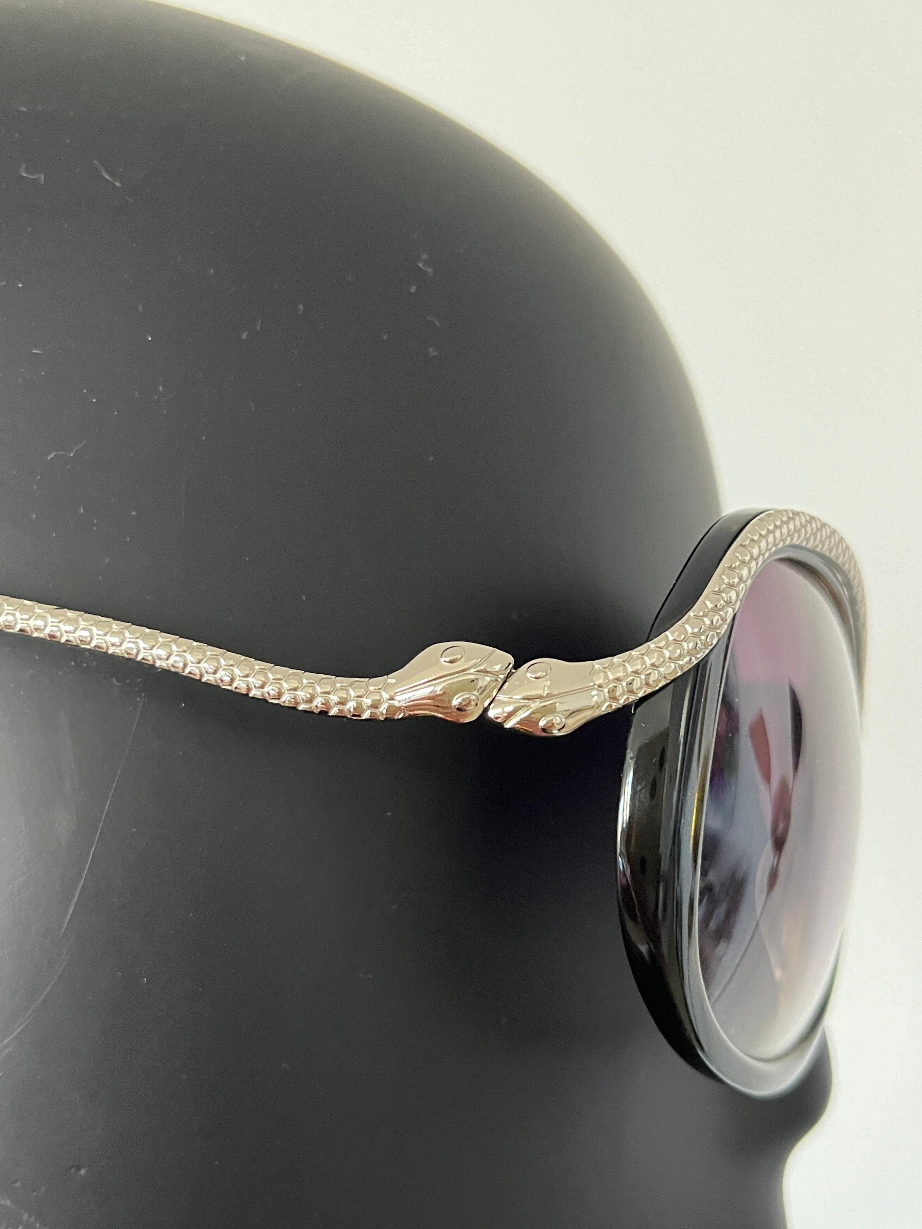 Vintage Y2K ROBERTO CAVALLI designer oversized Snake sunglasses 4