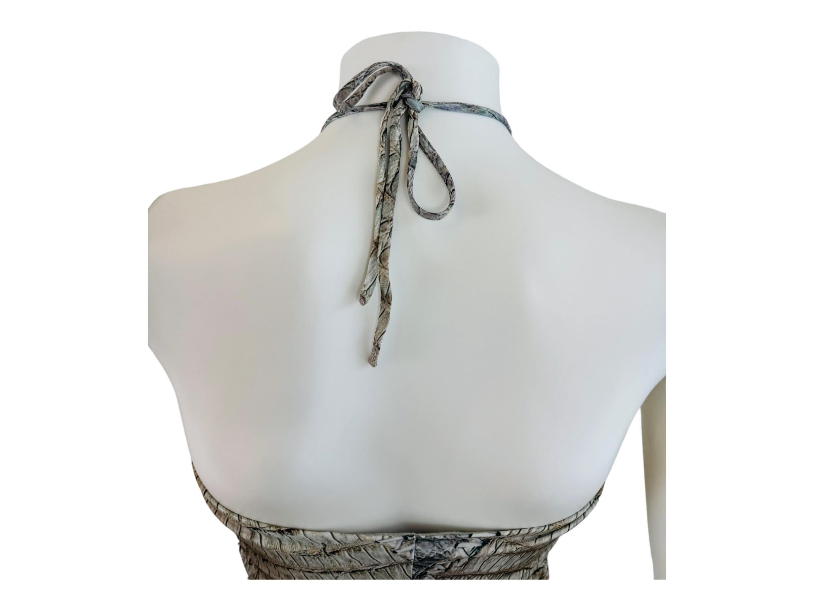 Vintage Y2k S/S 2011 Roberto Cavalli Crocodile Croc Reptile Animal Mini Dress For Sale 5