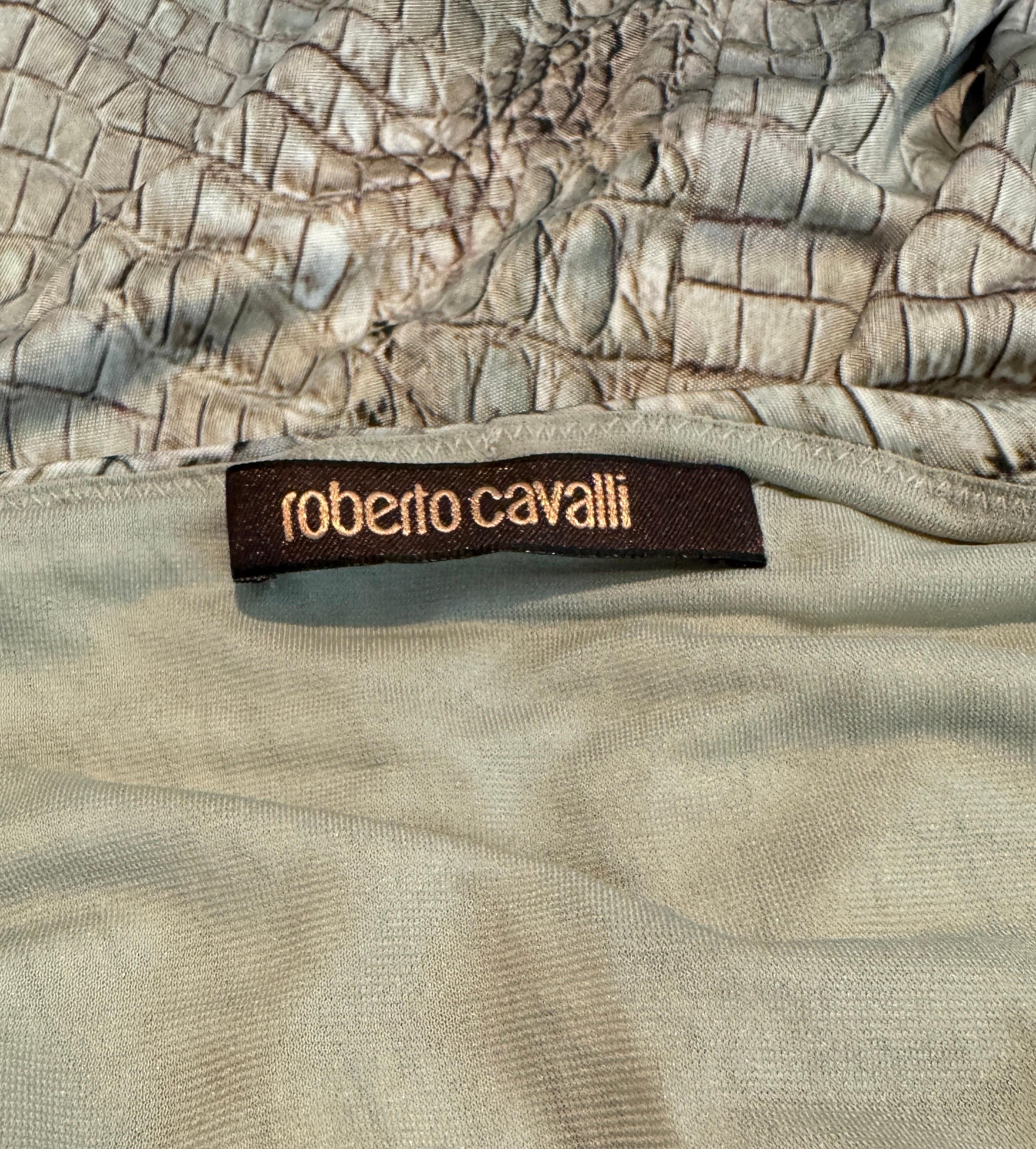 Vintage Y2k S/S 2011 Roberto Cavalli Crocodile Croc Reptile Animal Mini Dress For Sale 7