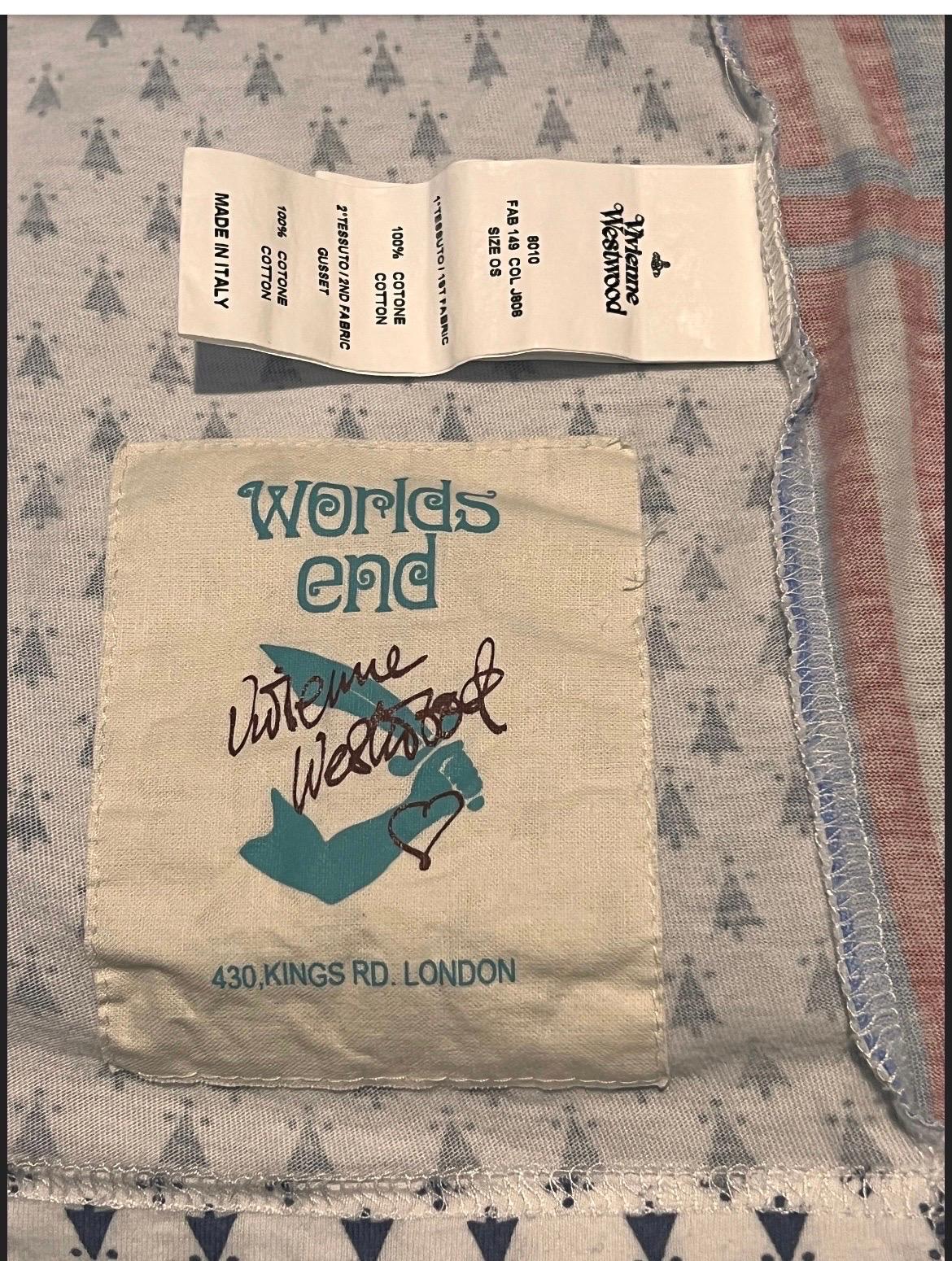 Vintage Y2K Vivienne Westwood ‘Worlds End’ Pirate Top in geometric pattern In Good Condition In COLLINGWOOD, AU