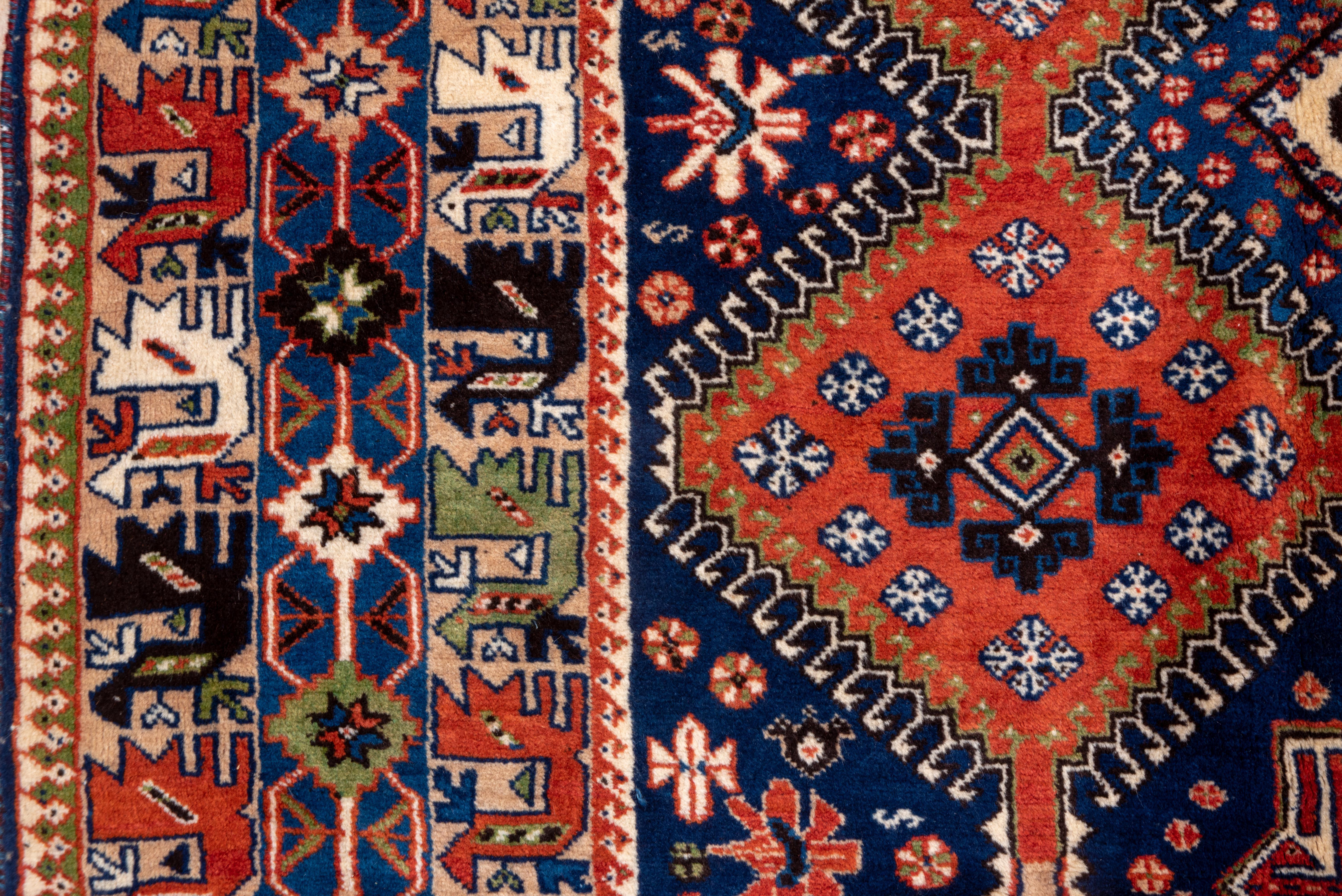 Wool Vintage Yalemeh Rug Star Medallion Grid For Sale