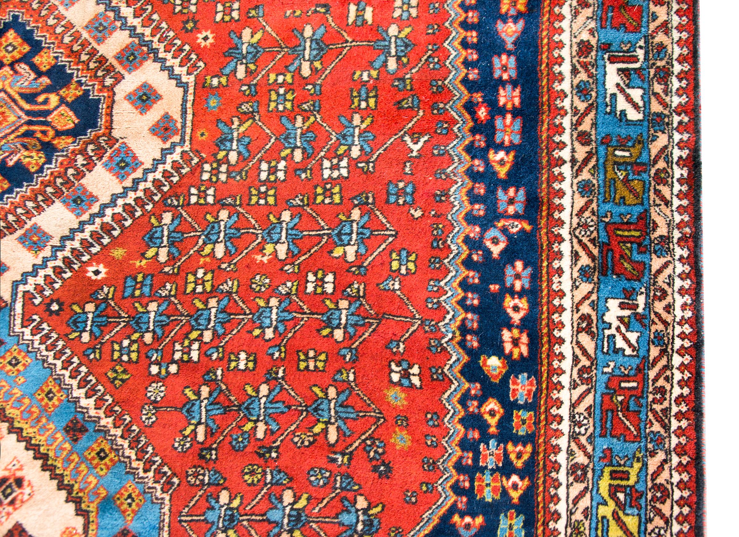 Hand-Knotted Vintage Yallameh Rug For Sale