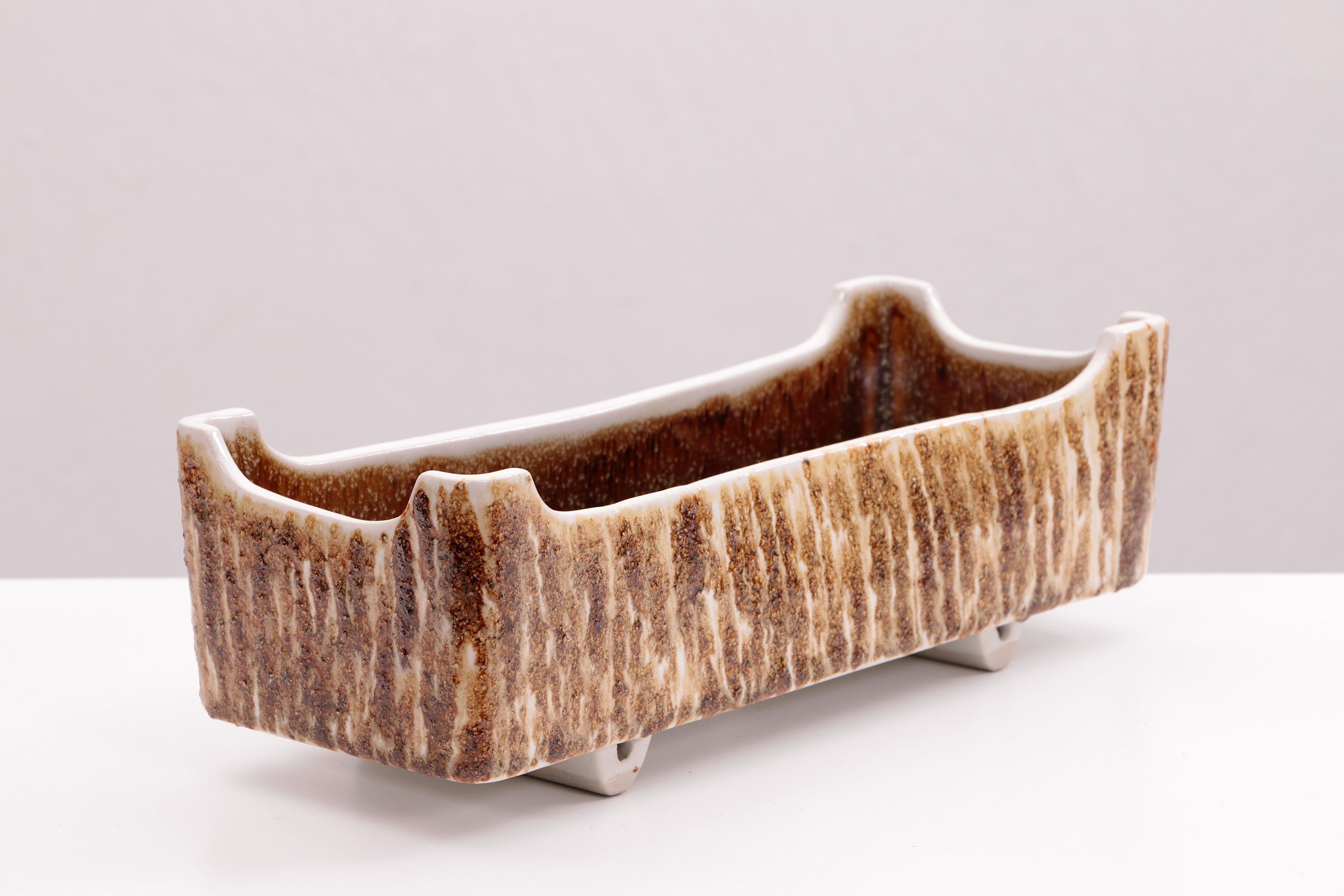 Mid-20th Century Vintage Yamasan Ikebana Bowl Beautiful Ceramic from, Japan, 1960s