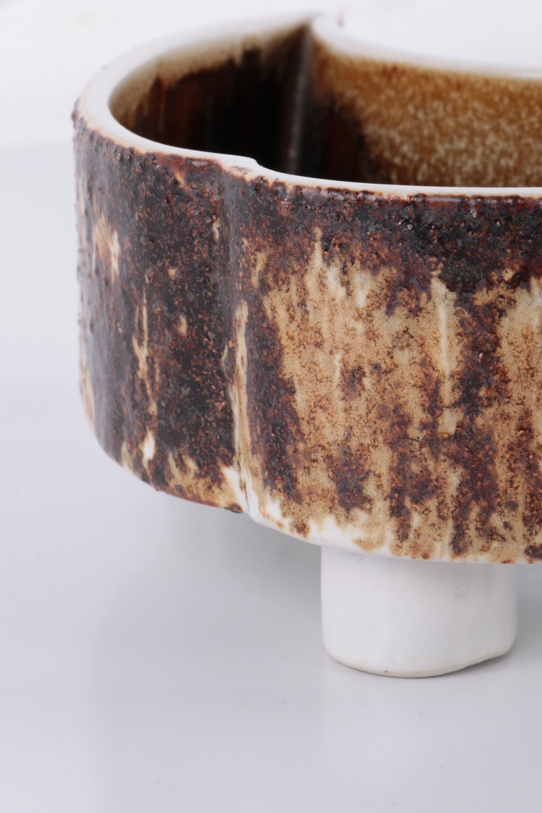 Vintage Yamasan Ikebana Bowl Beautiful Ceramics from Japan 1960s 2