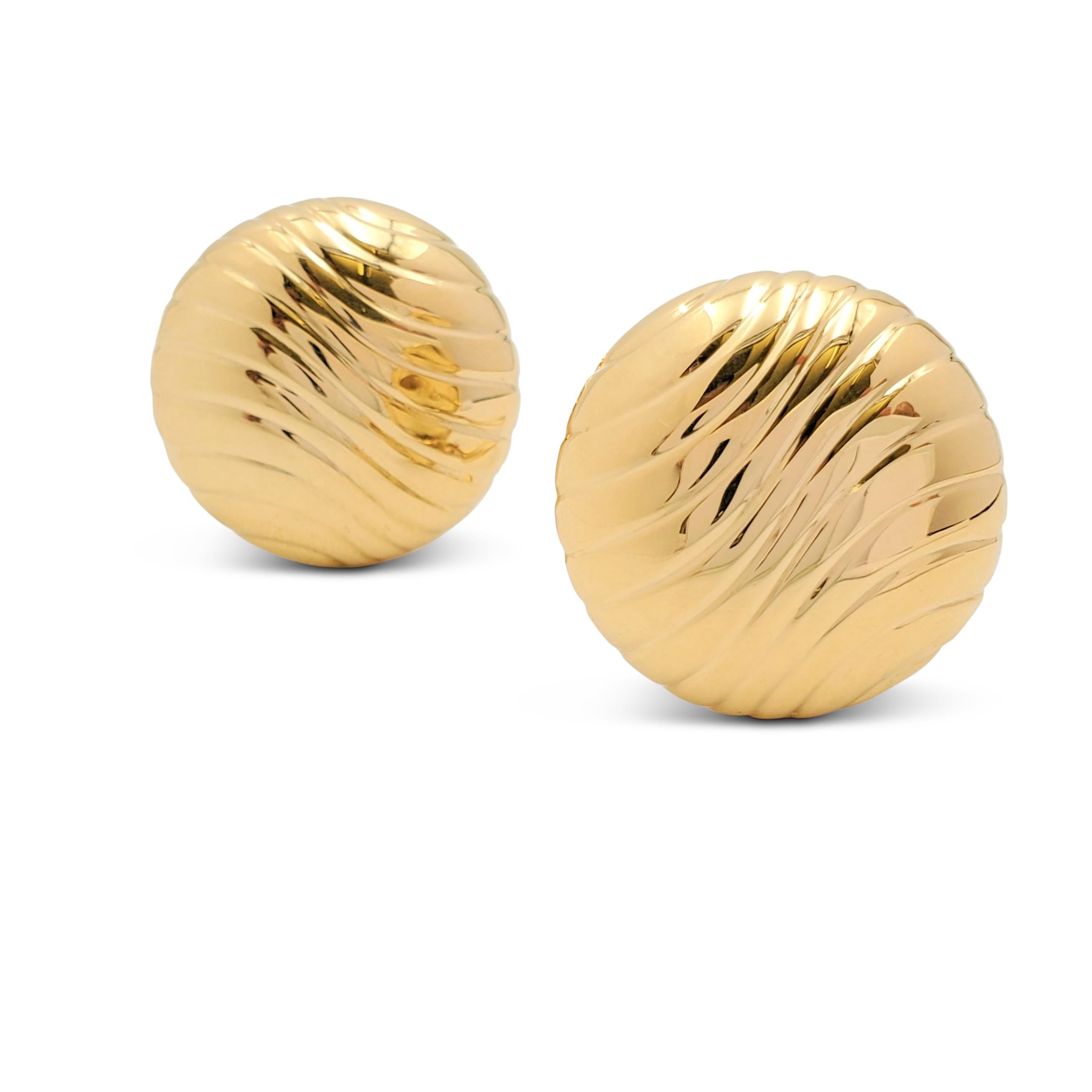 Vintage Yanes Yellow Gold Button Earrings at 1stDibs | yanes jewelry