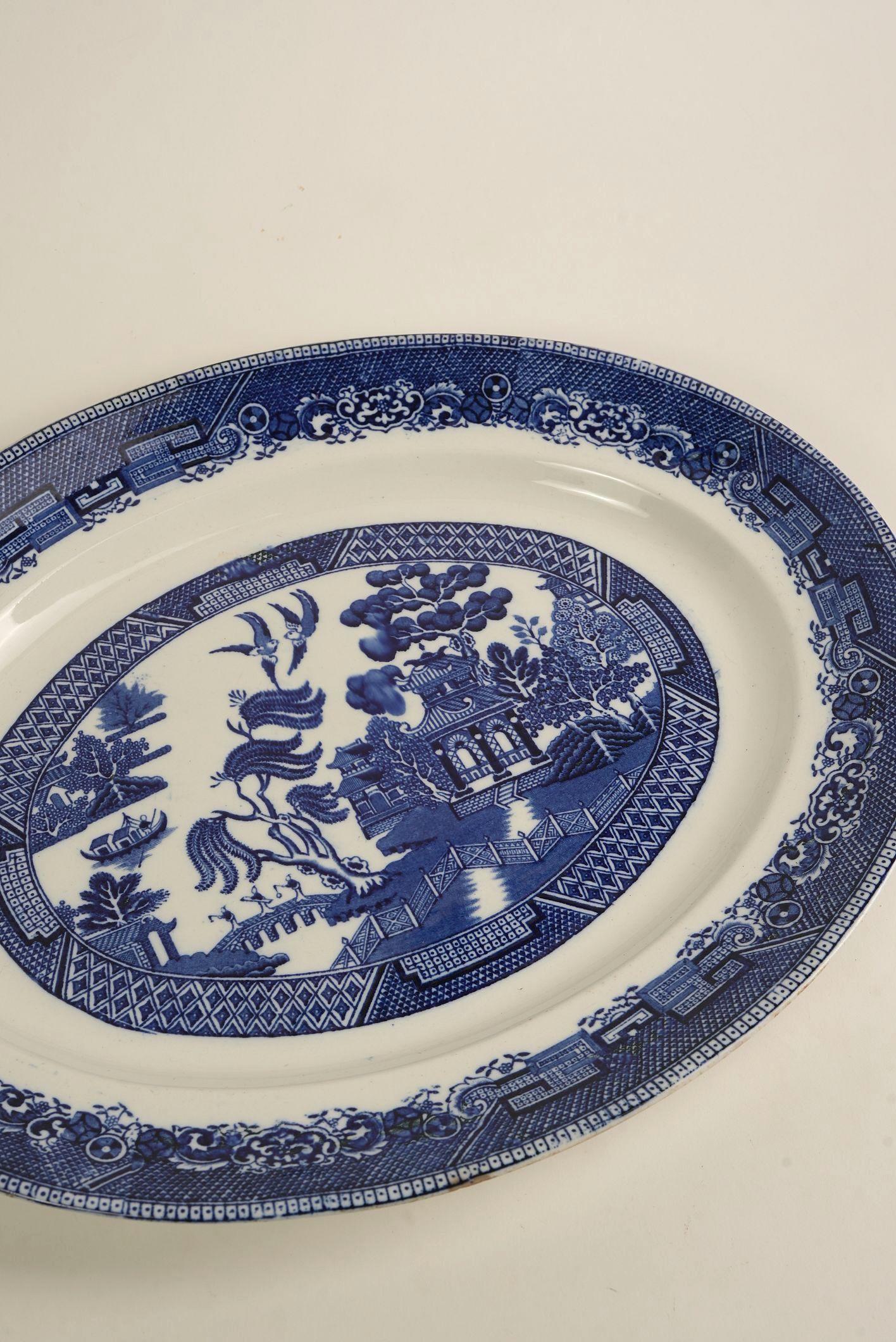 “Ye Olde Willow” Oval Serving Platter – Fenton, England im Angebot 1