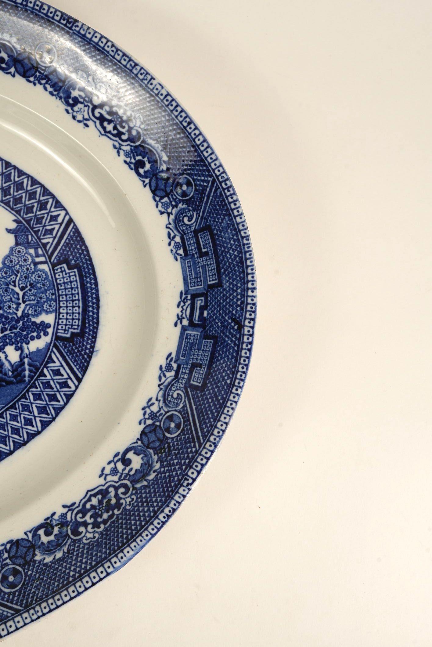 “Ye Olde Willow” Oval Serving Platter – Fenton, England im Angebot 2
