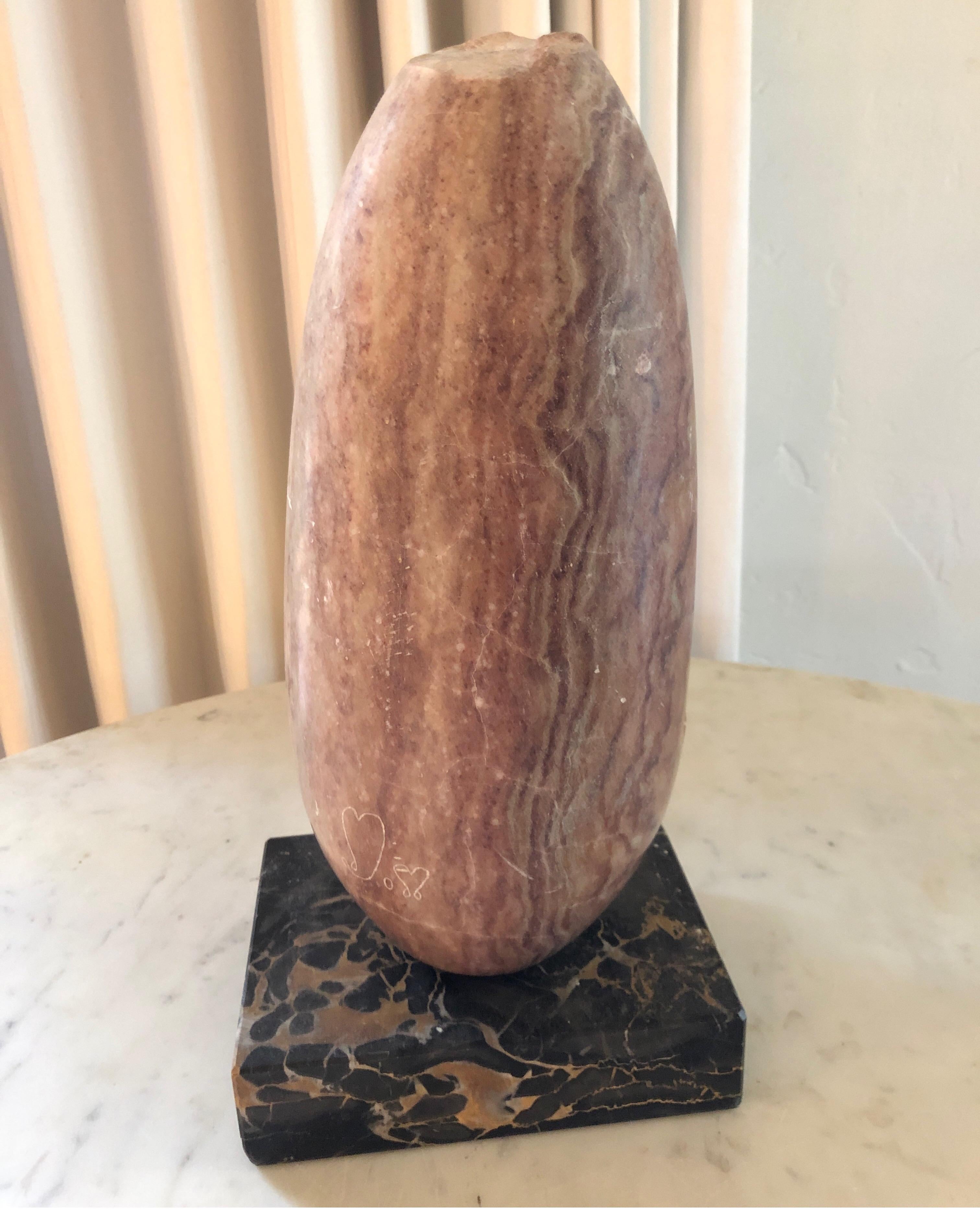 Vintage Yehuda Dodd Roth Signed Stone Sculpture In Fair Condition For Sale In Los Angeles, CA