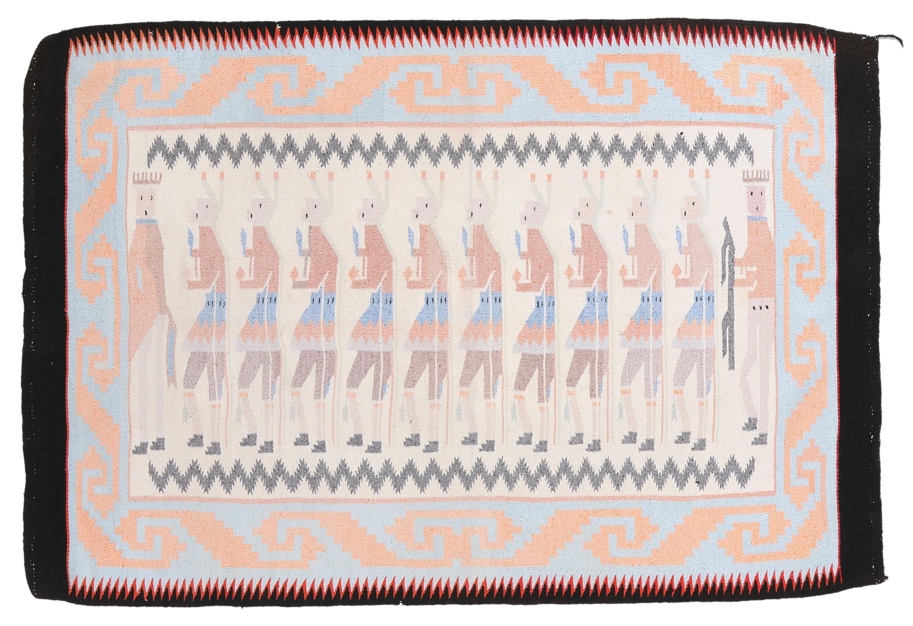 Tessuto vintage in stile Navajo di Yeibichai in vendita 2