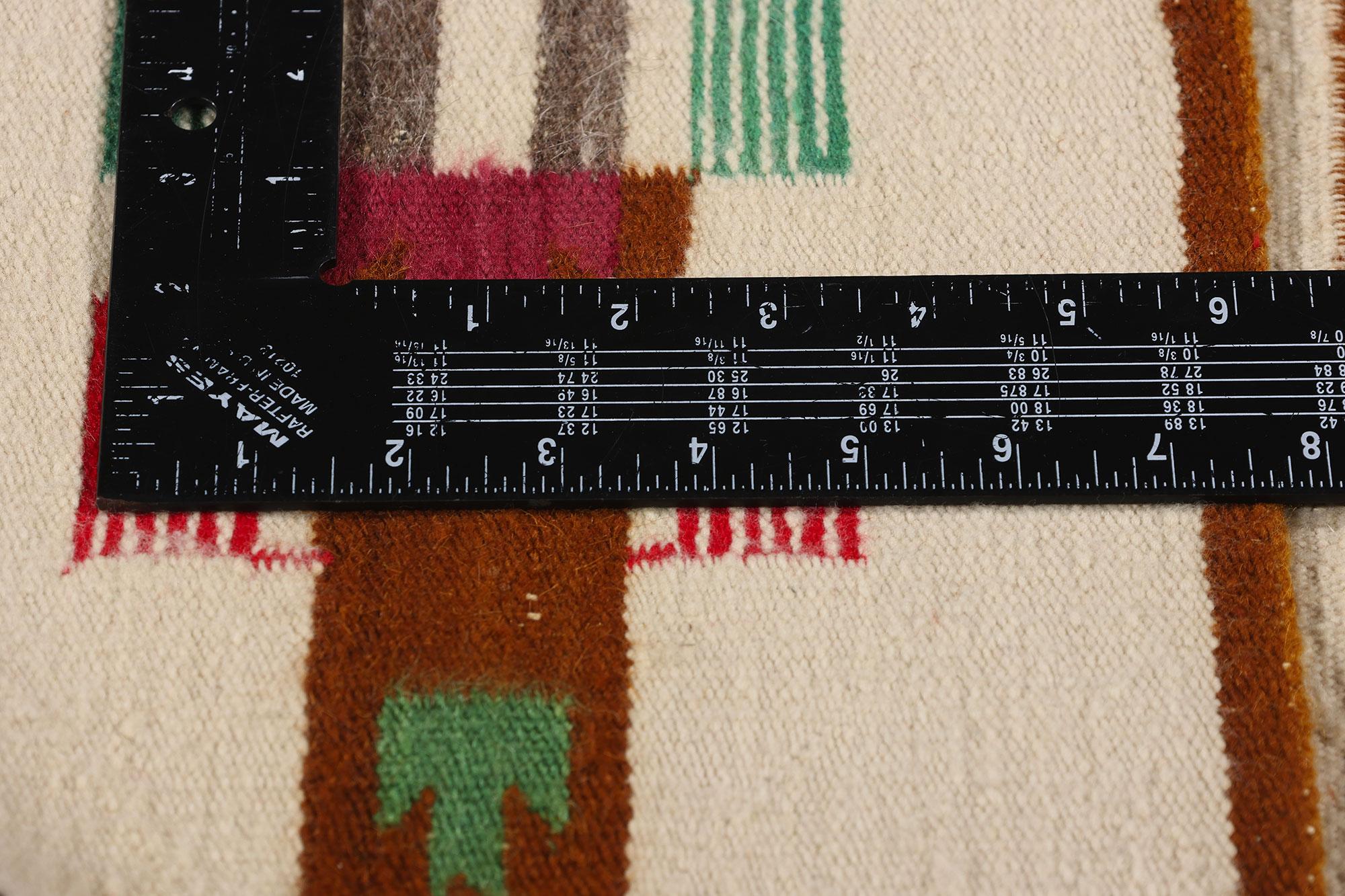 Wool Vintage Yeibichai-Inspired Pictorial Textile with Southwest Modern Style For Sale