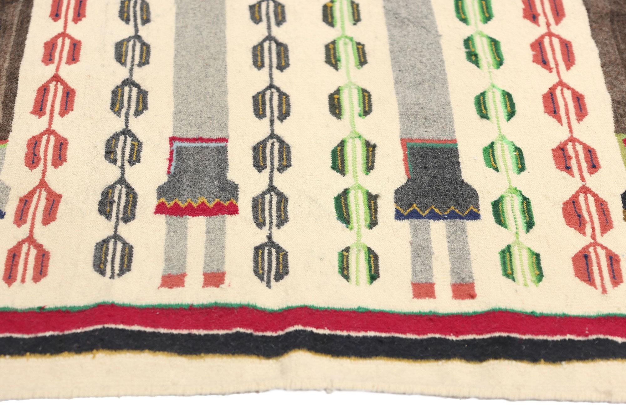 Coloniale spagnolo Tappeto Navajo del 1940 in stile Yei Bi Chei con stile moderno del sud-ovest in vendita