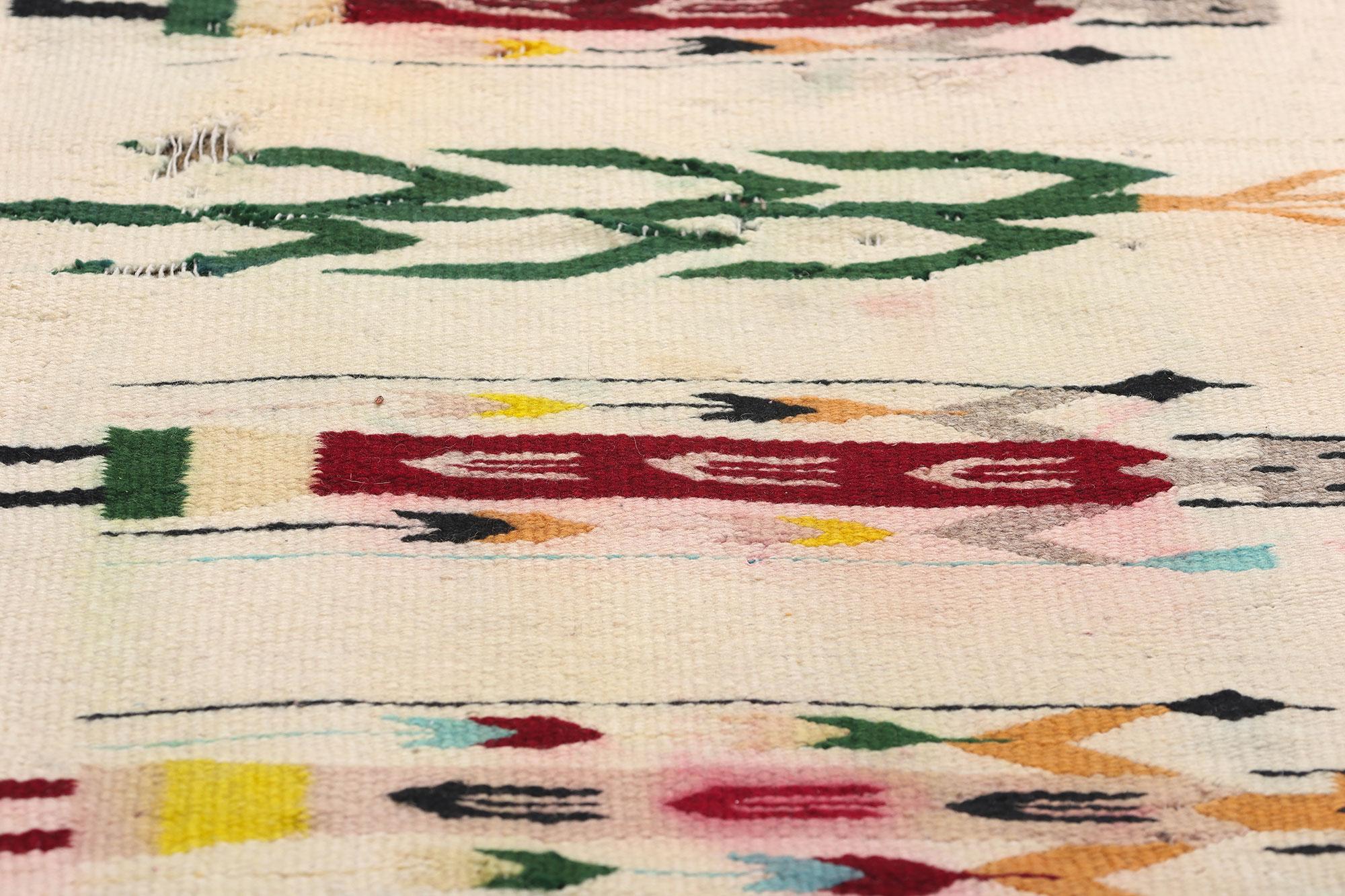 Vintage Yeibichai Navajo-Style Textile In Distressed Condition For Sale In Dallas, TX