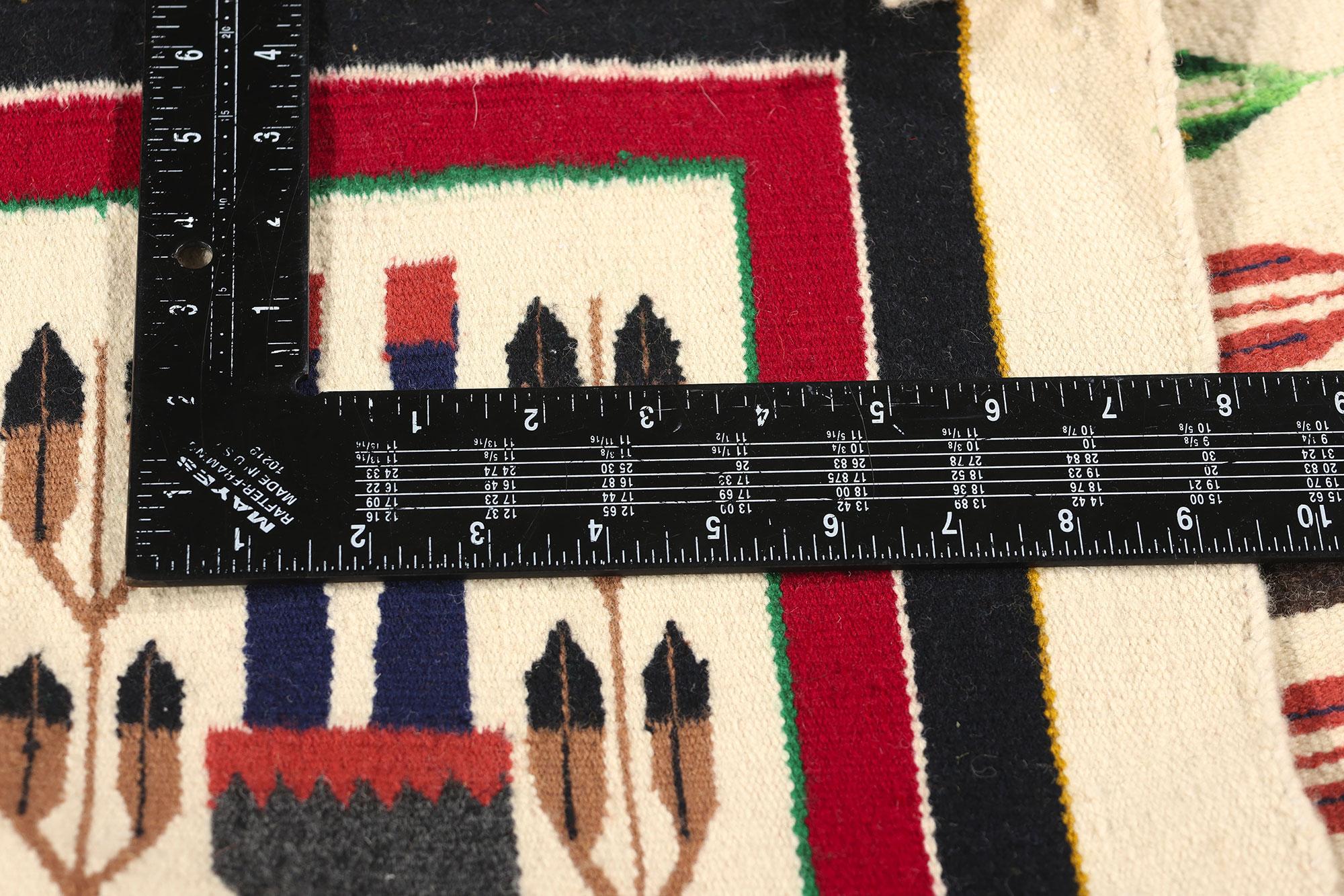 Tessuto a mano Tappeto Navajo del 1940 in stile Yei Bi Chei con stile moderno del sud-ovest in vendita