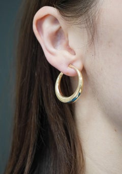 Vintage Yellow 14k Gold Hoop Clip-on Earrings